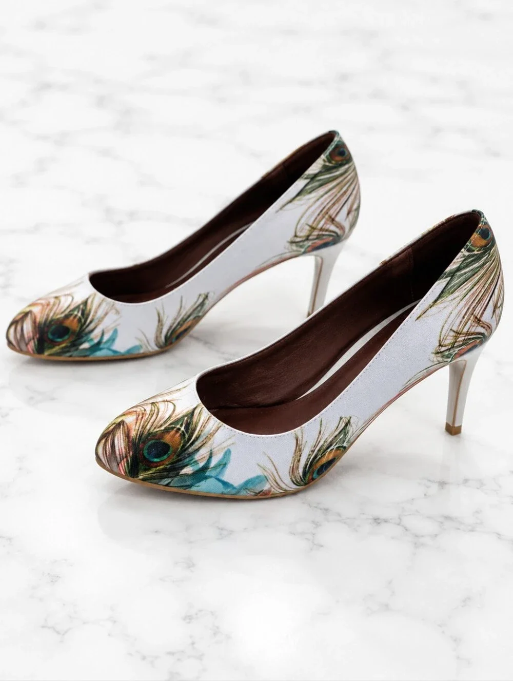 PEACOCK FEATHER Women's Mid Heel Pumps